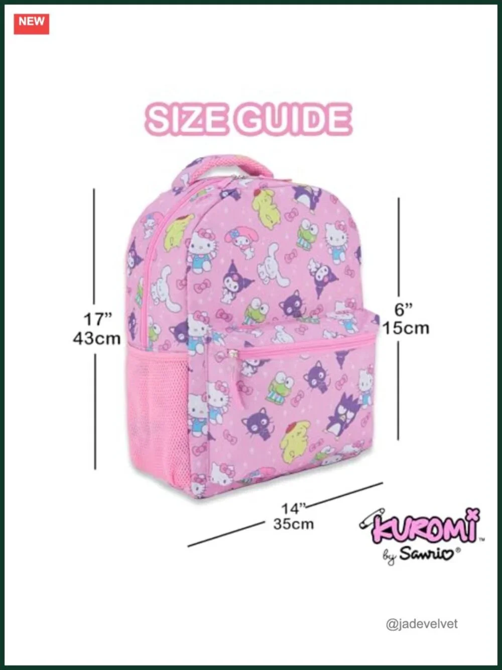 Sanrio Backpack with Laptop Sleeve & Padded Straps for School